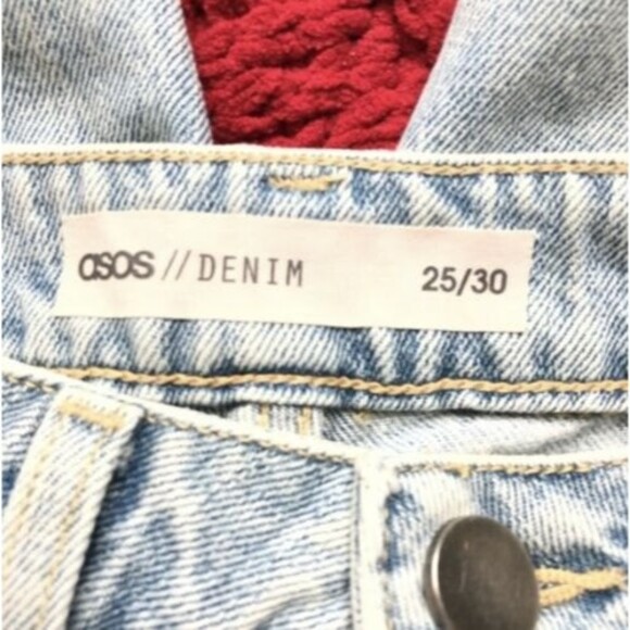 ASOS Distressed Straight Leg Jeans Rigid Denim Light Wash 25 - Picture 4 of 9